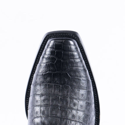 RANCHO SEMENTAL EXOTIC LEATHER Caiman Belly Black Cowboy Boots - Rancho Sementalvariable
