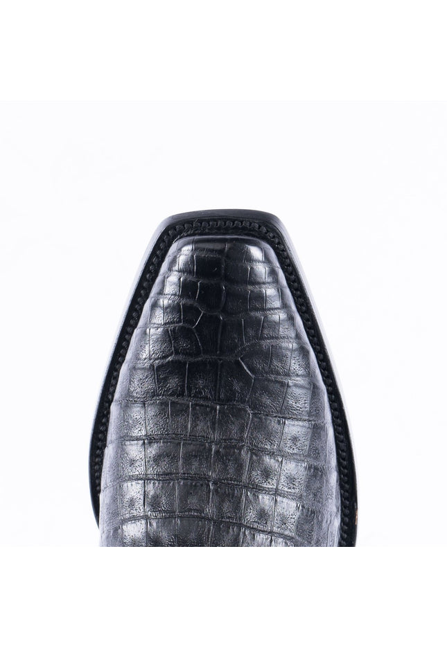 RANCHO SEMENTAL EXOTIC LEATHER Caiman Belly Black Cowboy Boots - Rancho Sementalvariable