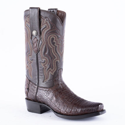 RANCHO SEMENTAL EXOTIC LEATHER Caiman Belly Brown Cowboy Boots - Rancho Sementalvariable