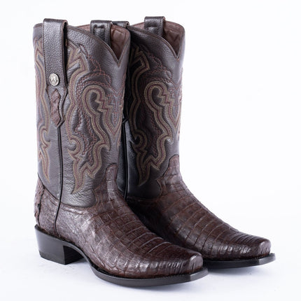 RANCHO SEMENTAL EXOTIC LEATHER Caiman Belly Brown Cowboy Boots - Rancho Sementalvariable