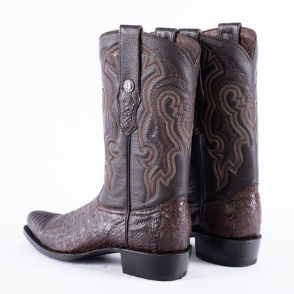 RANCHO SEMENTAL EXOTIC LEATHER Caiman Belly Brown Cowboy Boots - Rancho Sementalvariable
