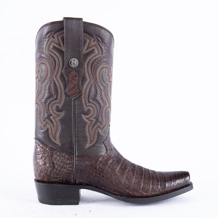 RANCHO SEMENTAL EXOTIC LEATHER Caiman Belly Brown Cowboy Boots - Rancho Sementalvariable