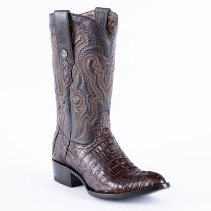 RANCHO SEMENTAL EXOTIC LEATHER Caiman Tail Brown Cowboy Boots - Rancho Sementalvariable
