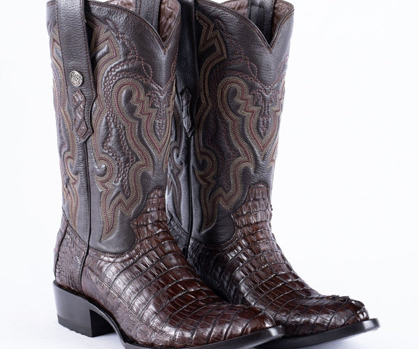 RANCHO SEMENTAL EXOTIC LEATHER Caiman Tail Brown Cowboy  display picture 1