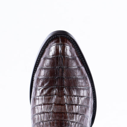 RANCHO SEMENTAL EXOTIC LEATHER Caiman Tail Brown Cowboy Boots - Rancho Sementalvariable