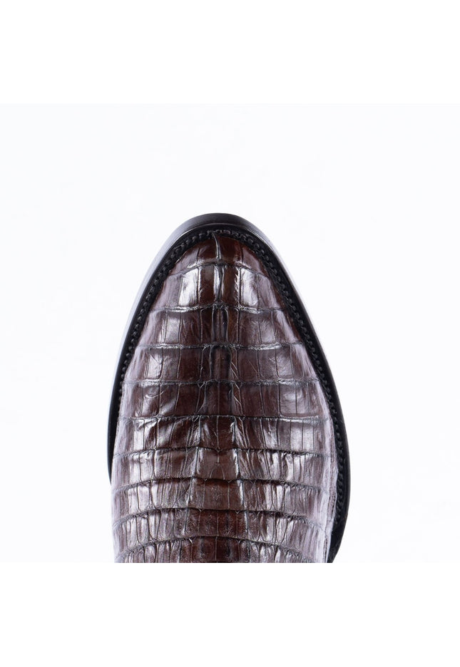 RANCHO SEMENTAL EXOTIC LEATHER Caiman Tail Brown Cowboy Boots - Rancho Sementalvariable