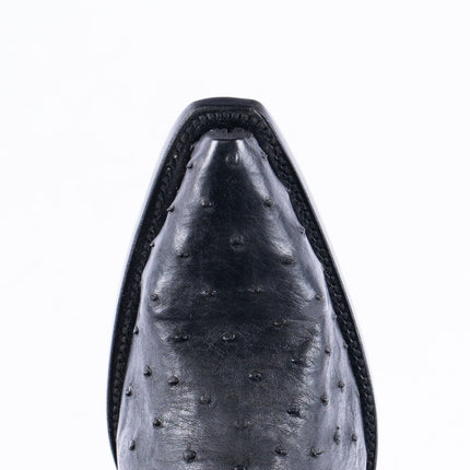 RANCHO SEMENTAL EXOTIC LEATHER Ostrich Black Cowboy Boots Snip toe - Rancho Sementalvariable