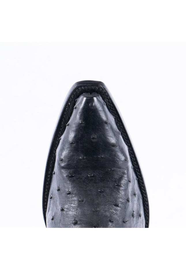 RANCHO SEMENTAL EXOTIC LEATHER Ostrich Black Cowboy Boots Snip toe - Rancho Sementalvariable