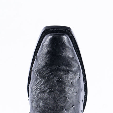 RANCHO SEMENTAL EXOTIC LEATHER Ostrich Black Cowboy Boots - Rancho Sementalvariable