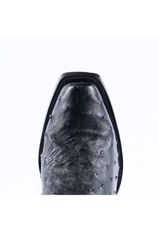 RANCHO SEMENTAL EXOTIC LEATHER Ostrich Black Cowboy Boots - Rancho Sementalvariable