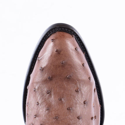 RANCHO SEMENTAL EXOTIC LEATHER Ostrich Brown Cowboy Boots - Rancho Sementalvariable