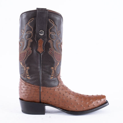 RANCHO SEMENTAL EXOTIC LEATHER Ostrich Brown Cowboy Boots - Rancho Sementalvariable