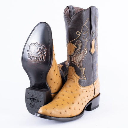 RANCHO SEMENTAL EXOTIC LEATHER Ostrich Orix Cowboy Boots - Rancho Sementalvariable