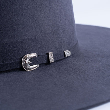RANCHO SEMENTAL Granite 3X Open Crown 4.5" Brim Felt Cowboy Hat - Rancho Sementalvariable