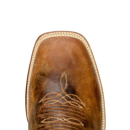 RANCHO SEMENTAL MEN’S Alamo Honey Western Boots Whit Barcelona Red Top - Rancho Sementalvariable