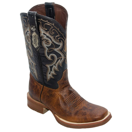 RANCHO SEMENTAL MEN’S Babuino Tan Western Boots Whit Black Top Rubber Sole - Rancho Sementalvariable