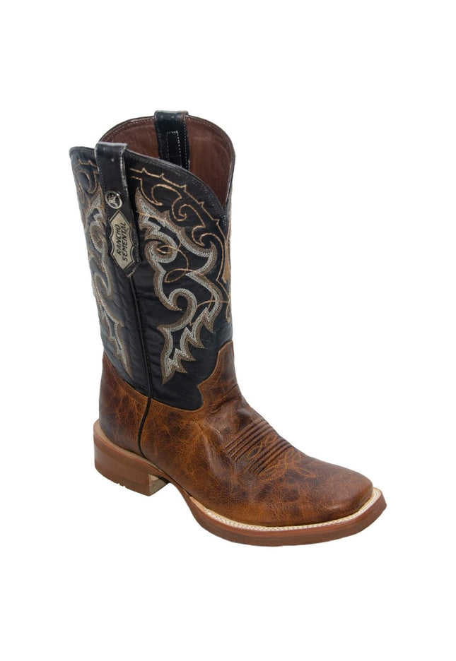 RANCHO SEMENTAL MEN’S Babuino Tan Western Boots Whit Black Top Rubber Sole - Rancho Sementalvariable