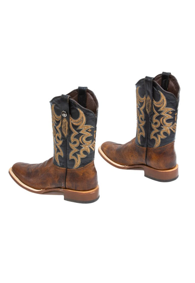 RANCHO SEMENTAL MEN’S Babuino Tan Western Boots Whit Black Top - Rancho Sementalvariable