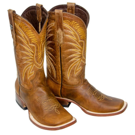 RANCHO SEMENTAL MEN'S Crazy Honey Western Boots Whit Honey Top Triple Stitch - Rancho Sementalvariable