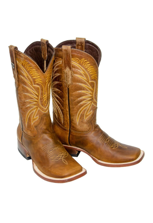 RANCHO SEMENTAL MEN'S Crazy Honey Western Boots Whit Honey Top Triple Stitch - Rancho Sementalvariable