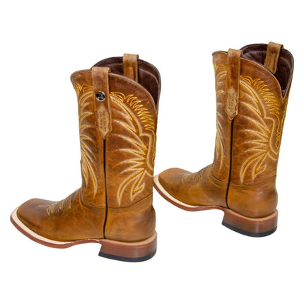 RANCHO SEMENTAL MEN'S Crazy Honey Western Boots Whit Honey Top Triple Stitch - Rancho Sementalvariable