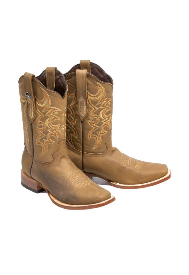 RANCHO SEMENTAL MEN’S Olbuck Sand Western Boots Whit Brown Top - Rancho Sementalvariable