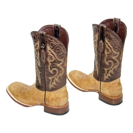 RANCHO SEMENTAL MEN’S Olden Tan Western Boots Whit Brown Top - Rancho Sementalvariable