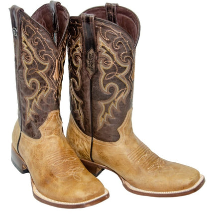 RANCHO SEMENTAL MEN’S Olden Tan Western Boots Whit Brown Top - Rancho Sementalvariable