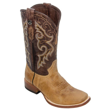 RANCHO SEMENTAL MEN’S Olden Tan Western Boots Whit Brown Top - Rancho Sementalvariable