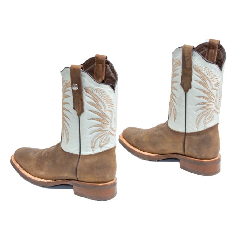 RANCHO SEMENTAL MEN’S Vento Paja Western Boots Whit Bone Top / Rubber Sole - Rancho Sementalvariable