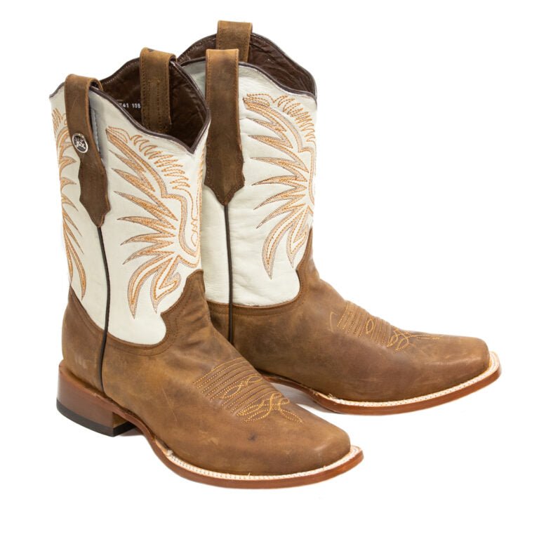 RANCHO SEMENTAL MEN’S Vento Paja Western Boots Whit Bone Top - Rancho Sementalvariable