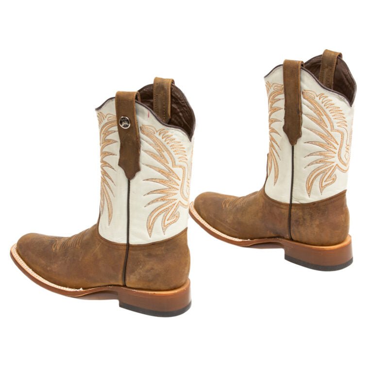 RANCHO SEMENTAL MEN’S Vento Paja Western Boots Whit Bone Top - Rancho Sementalvariable