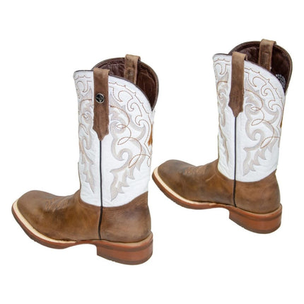 RANCHO SEMENTAL MEN'S Vento Paja Western Boots Whit White Top / Rubber Sole - Rancho Sementalvariable