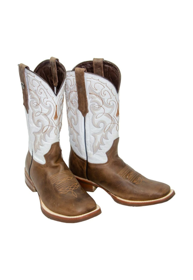 RANCHO SEMENTAL MEN'S Vento Paja Western Boots Whit White Top / Rubber Sole - Rancho Sementalvariable