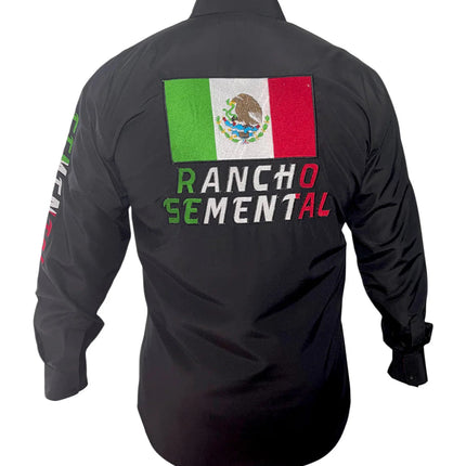 RANCHO SEMENTAL Mexico Black Long Sleeve Shirt - Rancho Sementalvariable