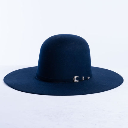 RANCHO SEMENTAL Navy Blue 3X Open Crown 4.5" Brim Felt Cowboy Hat - Rancho Sementalvariable