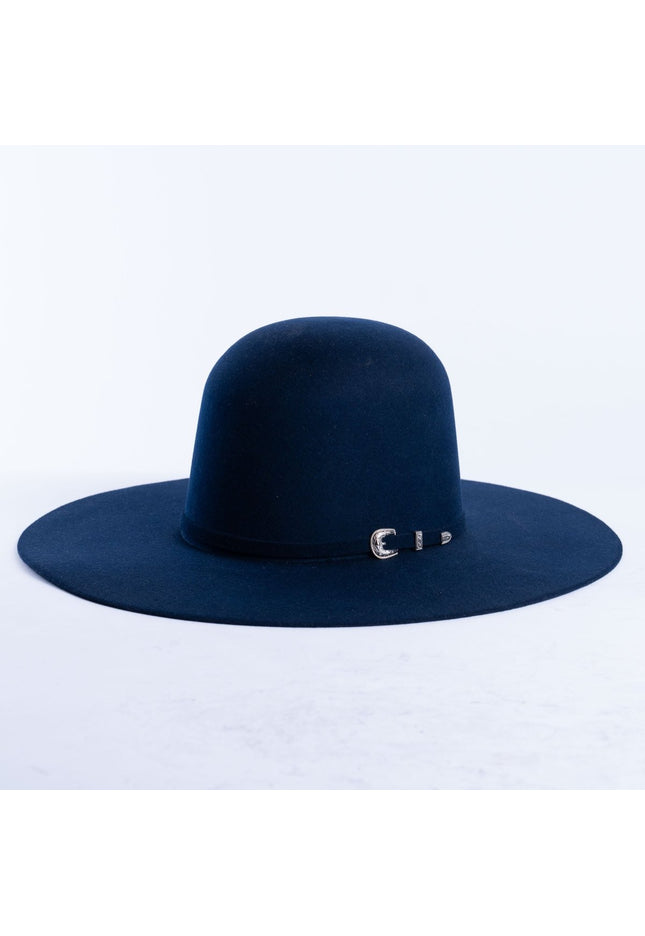 RANCHO SEMENTAL Navy Blue 3X Open Crown 4.5" Brim Felt Cowboy Hat - Rancho Sementalvariable