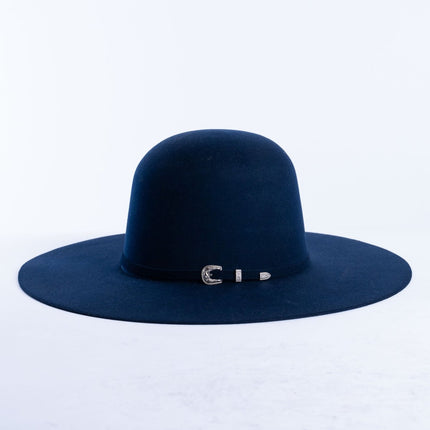 RANCHO SEMENTAL Navy Blue 3X Open Crown 4.5" Brim Felt Cowboy Hat - Rancho Sementalvariable
