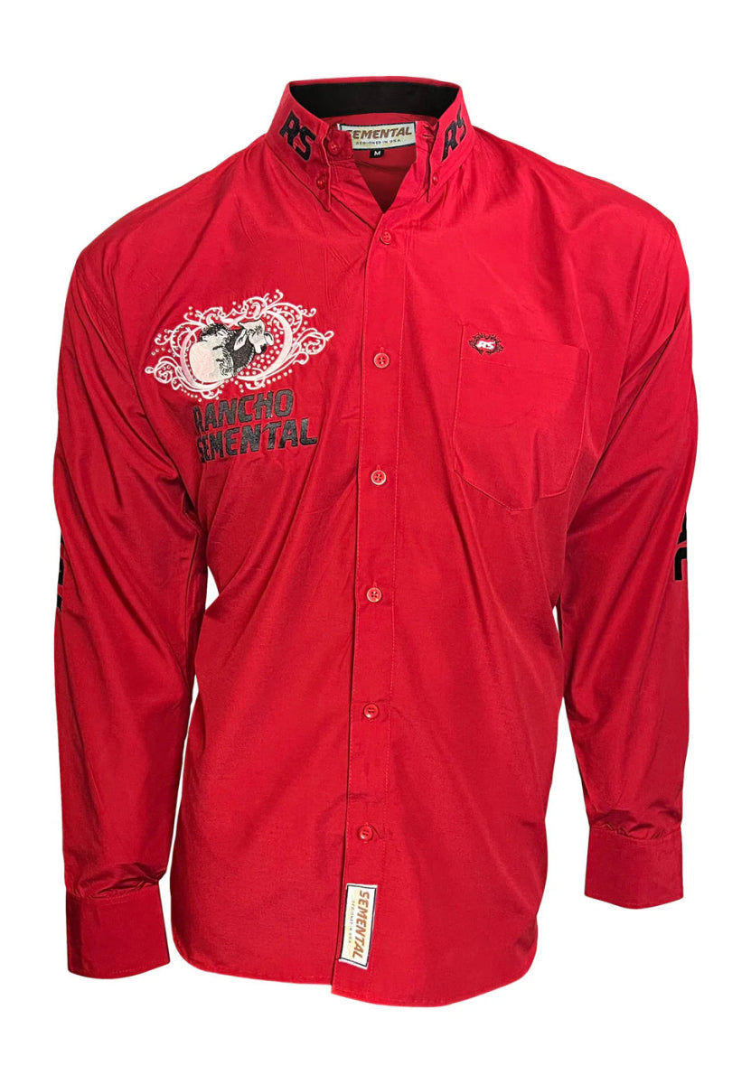 RANCHO SEMENTAL Red Long Sleeve Shirt - Rancho Sementalvariable