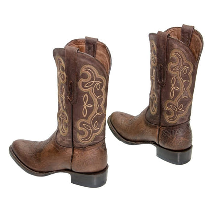 REPARO TX Men’s Bull Shoulder Print Brown Western Boots Brown Top - Rancho Sementalvariable