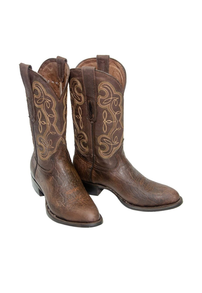 REPARO TX Men’s Bull Shoulder Print Brown Western Boots Brown Top - Rancho Sementalvariable