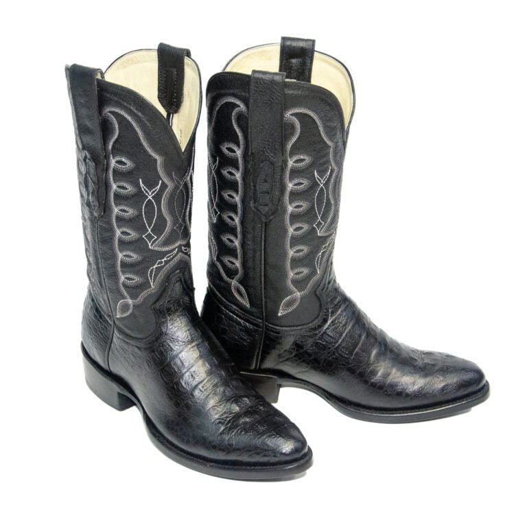 REPARO TX Men’s Caiman Hornback Print BlackWestern Boots Whit Black Top - Rancho Sementalvariable