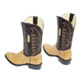 REPARO TX Men’s Caiman Hornback Print Orix Western Boots Whit Brown Top - Rancho Sementalvariable