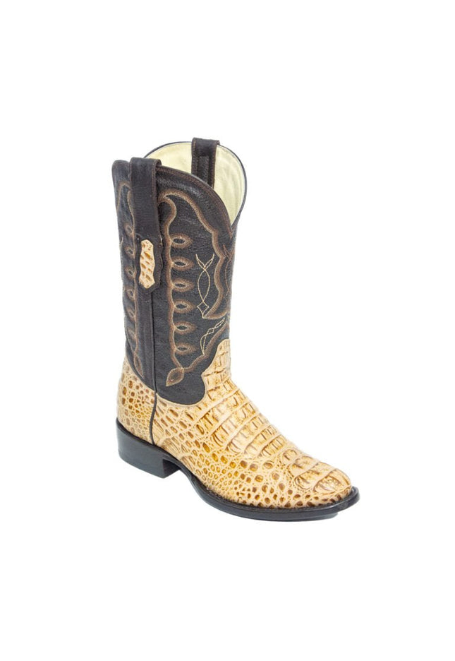 REPARO TX Men’s Caiman Hornback Print Orix Western Boots Whit Brown Top - Rancho Sementalvariable