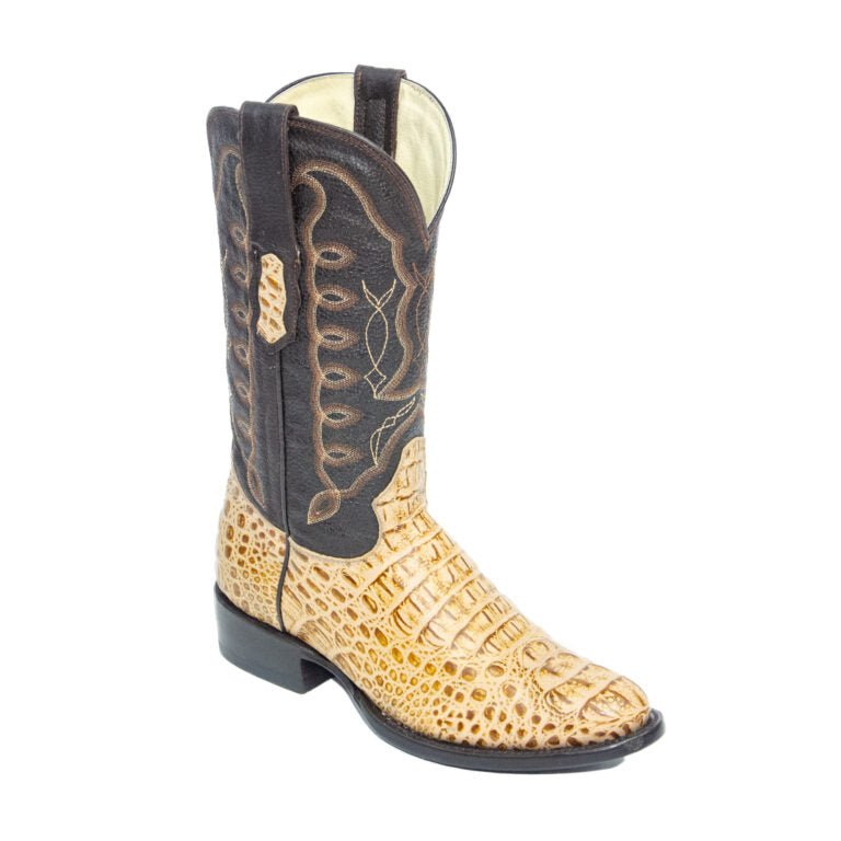 REPARO TX Men’s Caiman Hornback Print Orix Western Boots Whit Brown Top - Rancho Sementalvariable