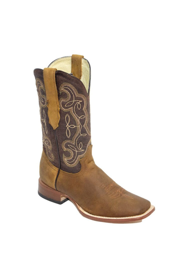 REPARO TX Men’s Crazy Cappuccino Western Boots Whit Brown Top - Rancho Sementalvariable