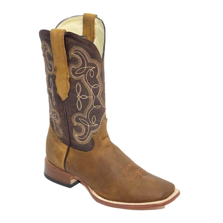 REPARO TX Men’s Crazy Cappuccino Western Boots Whit Brown Top - Rancho Sementalvariable