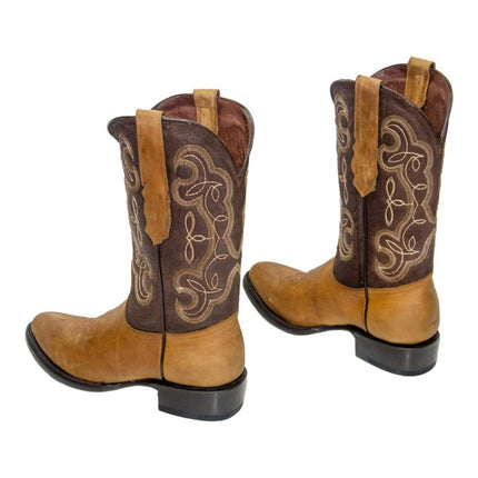 REPARO TX Men’s Crazy Cappuccino Western Boots Whit Brown Top - Rancho Sementalvariable