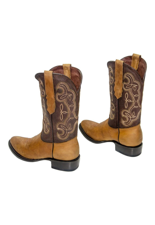 REPARO TX Men’s Crazy Cappuccino Western Boots Whit Brown Top - Rancho Sementalvariable