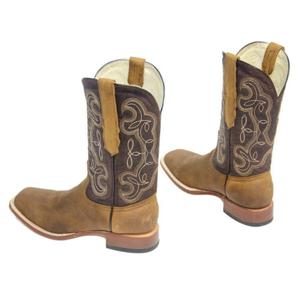 REPARO TX Men’s Crazy Cappuccino Western Boots Whit Brown Top - Rancho Sementalvariable